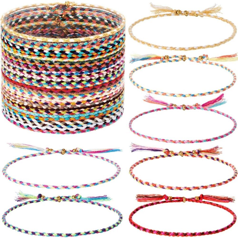 Hicarer 28 Pieces Woven Wrap Friendship Bracelets Handmade Boho Braided Friendsh